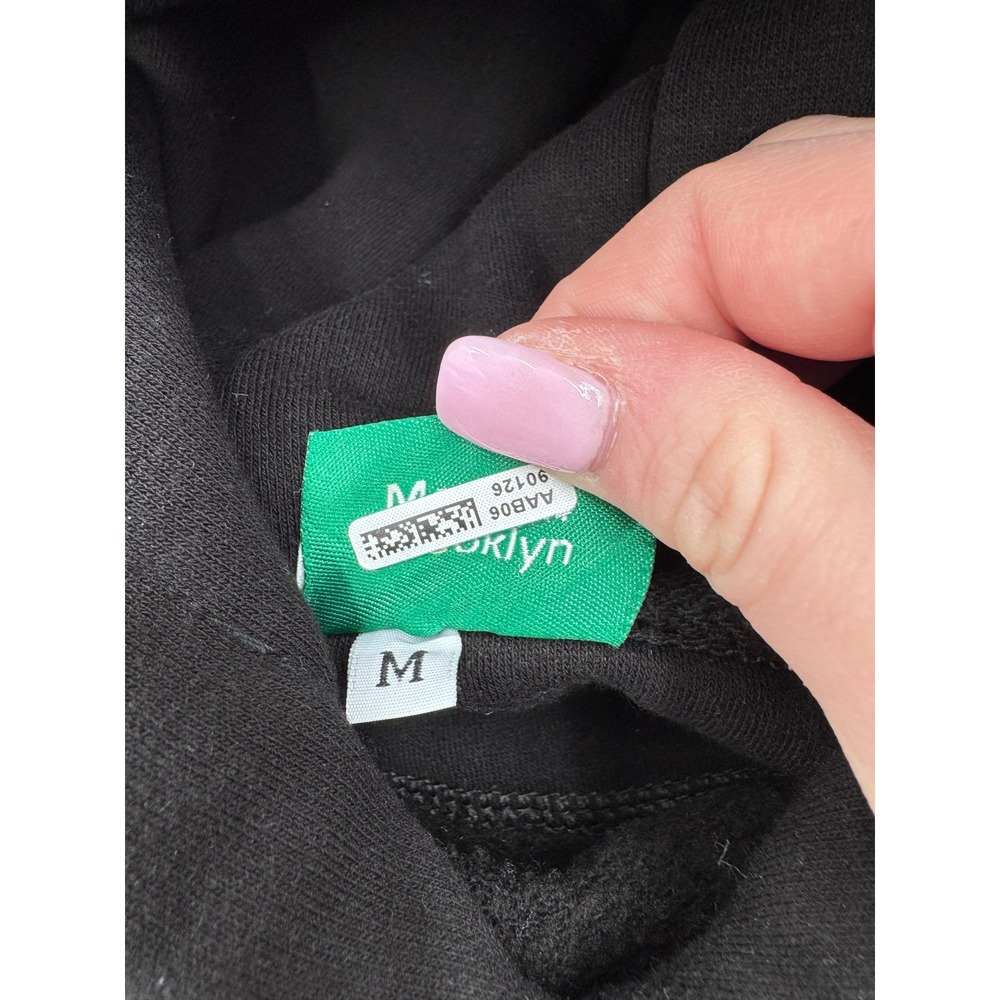 Lyfestyle Patch Letter Multi Colored Black Hoodie… - image 3